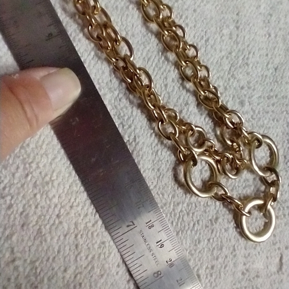 P&y goldtone circles double layer chain necklace - Picture 5 of 5